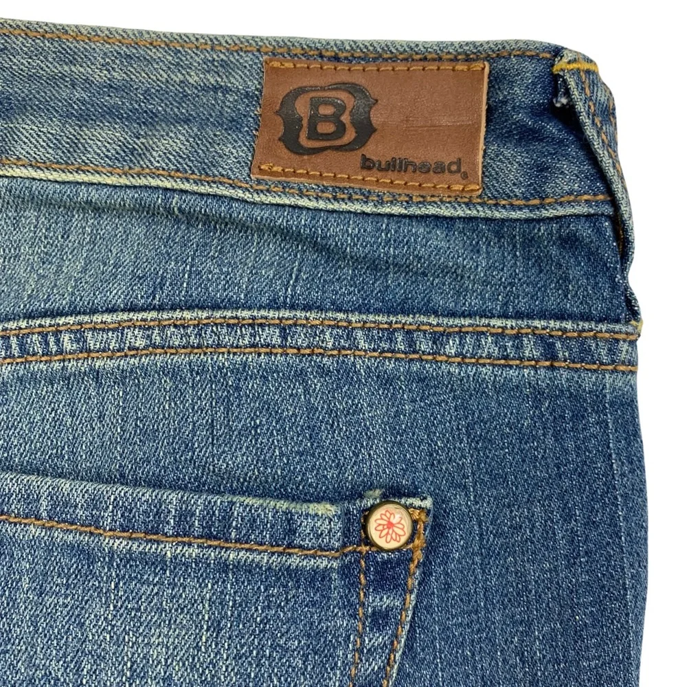 Y2K Style Flare Stretch Bullhead Huntington Blue Jeans - Picture 12 of 16